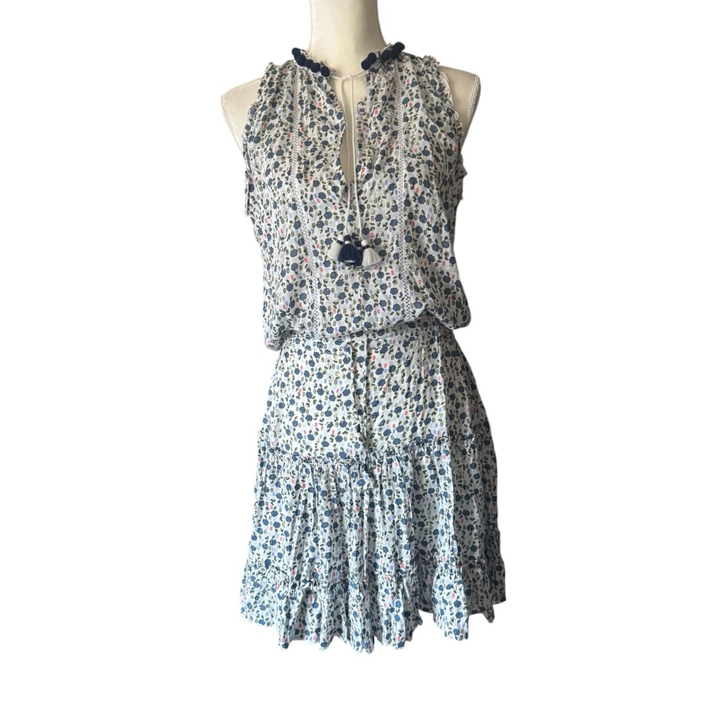 Poupette St. Barth Blue and White Floral Dress